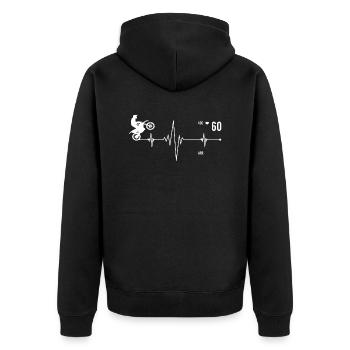 motorcycle rider driver motorcycle heartbeat - Unisex Premium Organic Zip Hoodie - black - Back - Nico (187cm)