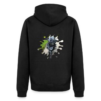 GS schwarz - Unisex Premium Bio Zip Hoodie - Schwarz - Hinten - Nico (187cm)
