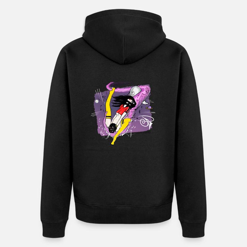 Chatte de l’espace - Veste à capuche bio Premium Unisexe - noir