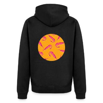 Krabben - Unisex Premium Bio Zip Hoodie - Schwarz - Hinten - Nico (187cm)