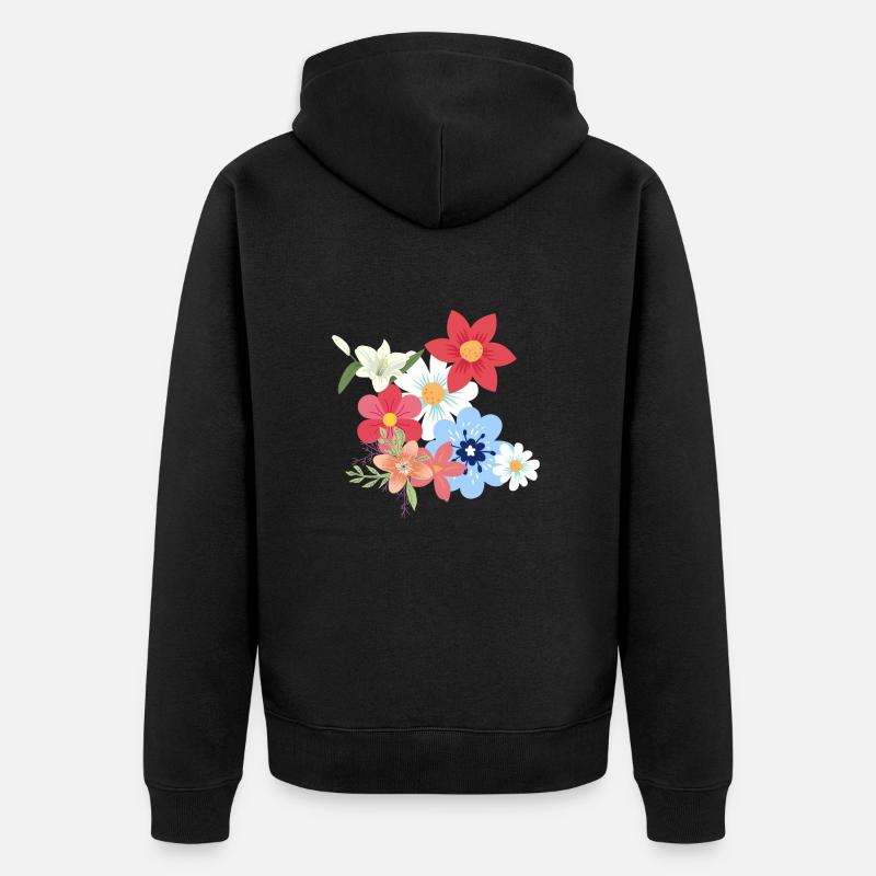 bouquet de fleur - Veste à capuche bio Premium Unisexe - noir