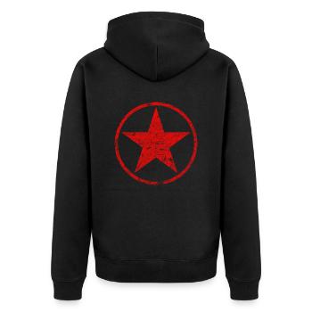 Rouge Étoile communiste Révolution Vintage - Veste à capuche bio Premium Unisexe - noir - Dos - Nico (187cm)