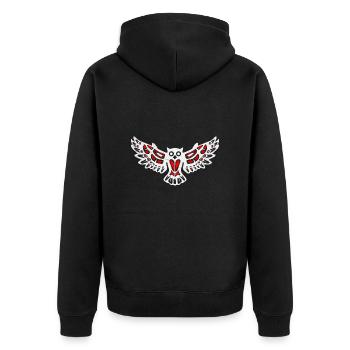 Haida Eule Native American Tribal Tattoo Cadeau - Veste à capuche bio Premium Unisexe - noir - Dos - Nico (187cm)