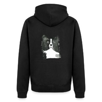 Border Collie - Veste à capuche bio Premium Unisexe - noir - Dos - Nico (187cm)