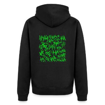 Hahaha, Joker - Veste à capuche bio Premium Unisexe - noir - Dos - Nico (187cm)