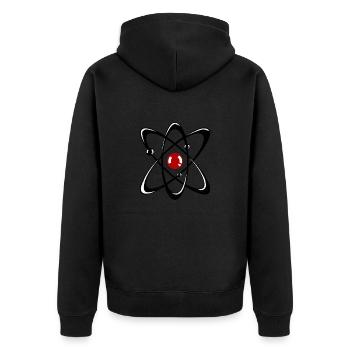 Symbol Atom Science Chemistry Physics Gift - Unisex Premium Organic Zip Hoodie - black - Back - Nico (187cm)
