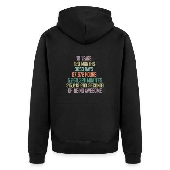 10th anniversary gift 10 years anniversary - Unisex Premium Organic Zip Hoodie - black - Back - Nico (187cm)