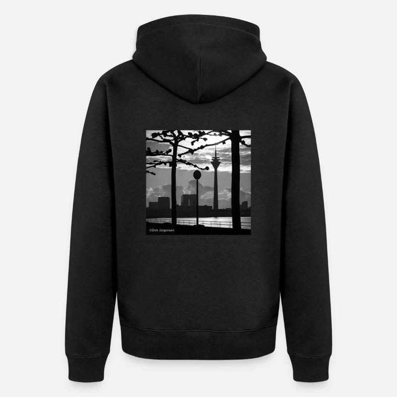 Le Rhin à Düsseldorf - Veste à capuche bio Premium Unisexe - noir