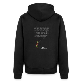 Lustige Weihnachts-T-Shirts & Geschenke - Unisex Premium Bio Zip Hoodie - Schwarz - Hinten - Nico (187cm)