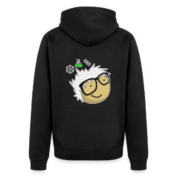 Crazy Nerd - Unisex Premium Bio Zip Hoodie - Schwarz - Hinten - Nico (187cm)