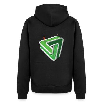 Confused Footballer - Unisex Premium Organic Zip Hoodie - black - Back - Nico (187cm)