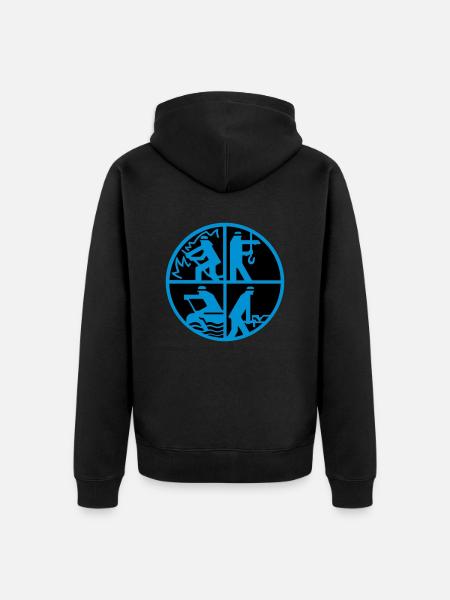 Logo Feuerwehr 2farbig - Unisex Premium Bio Zip Hoodie - Schwarz