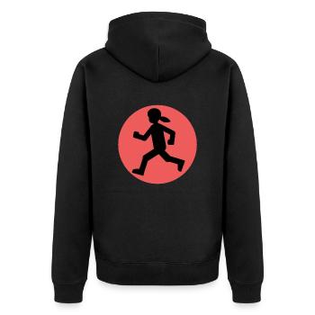 un cadeau pour un coureur - Veste à capuche bio Premium Unisexe - noir - Dos - Nico (187cm)