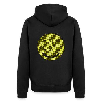 Oh Face Emoticon Party Festival Techno Music Raver - Unisex Premium Organic Zip Hoodie - black - Back - Nico (187cm)