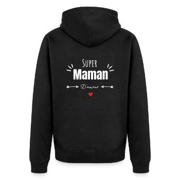 Super maman d'amour - Veste à capuche bio Premium Unisexe - noir - Dos - Nico (187cm)