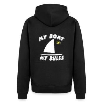 Sail - Unisex Premium Organic Zip Hoodie - black - Back - Nico (187cm)