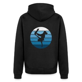 Skateboarder Skateboarden Skater Skateboard Herren - Unisex Premium Bio Zip Hoodie - Schwarz - Hinten - Nico (187cm)