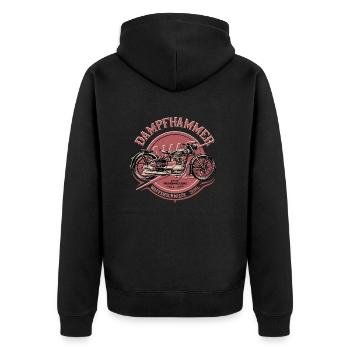 AWO 425 Touren - Unisex Premium Bio Zip Hoodie - Schwarz - Hinten - Nico (187cm)