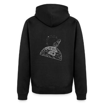 magischer Raum - Unisex Premium Bio Zip Hoodie - Schwarz - Hinten - Nico (187cm)