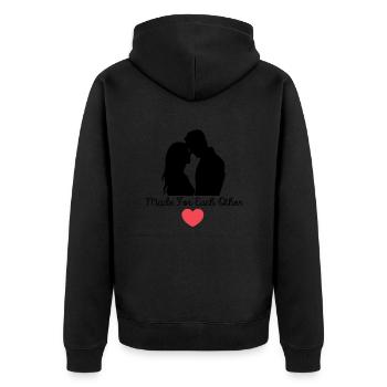 made for each other - cadeau couple - original - Veste à capuche bio Premium Unisexe - noir - Dos - Nico (187cm)