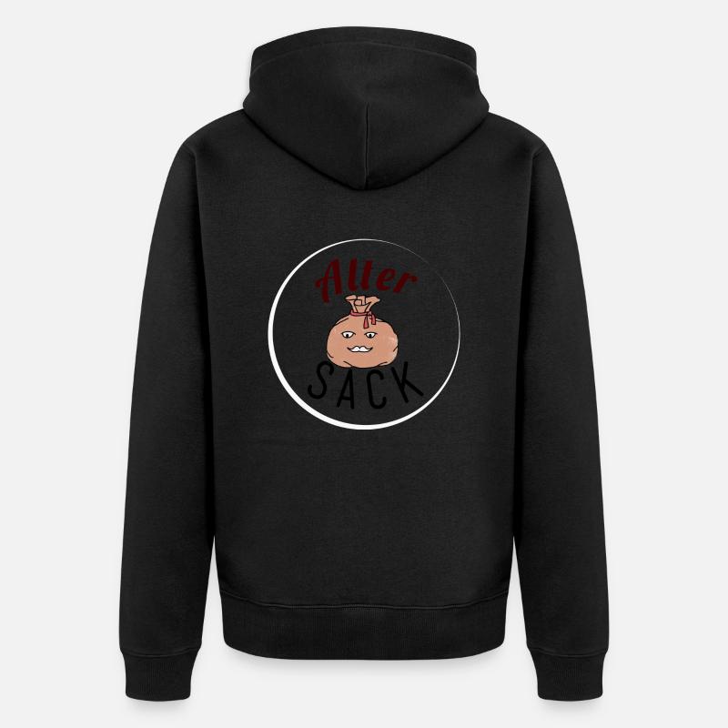 Alter Sack - Unisex Premium Bio Zip Hoodie - Schwarz
