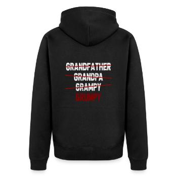 Grandfather Grandpa Grampy Grumpy Grandad - Unisex Premium Organic Zip Hoodie - black - Back - Nico (187cm)