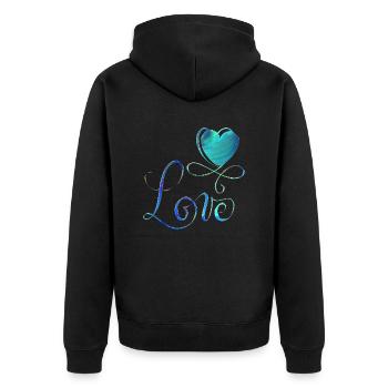 Valentine's Day Valentine's Day - Unisex Premium Organic Zip Hoodie - black - Back - Nico (187cm)