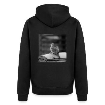 birds - Unisex Premium Organic Zip Hoodie - black - Back - Nico (187cm)