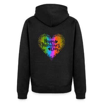 Valentine's Day Valentine's Day - Unisex Premium Organic Zip Hoodie - black - Back - Nico (187cm)