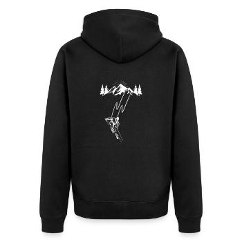 Skieur ski ski design montagnes cadeau Ski Carving - Veste à capuche bio Premium Unisexe - noir - Dos - Nico (187cm)