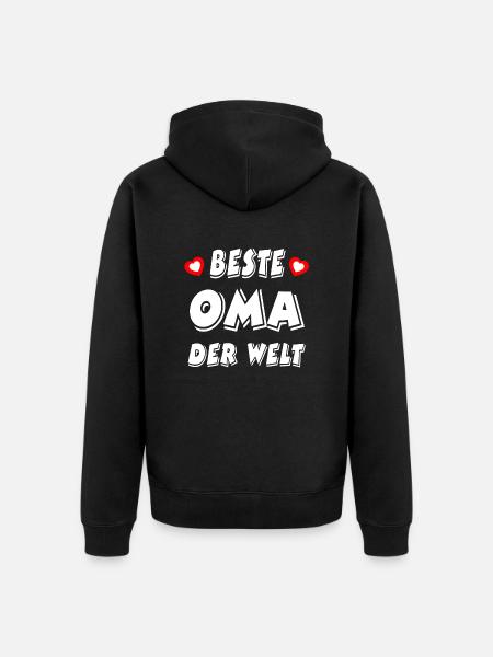 Oma - Unisex Premium Bio Zip Hoodie - Schwarz