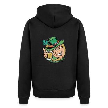 Irish Whiskey Lover Leprechaun Saint-Patrick - Veste à capuche bio Premium Unisexe - noir - Dos - Nico (187cm)
