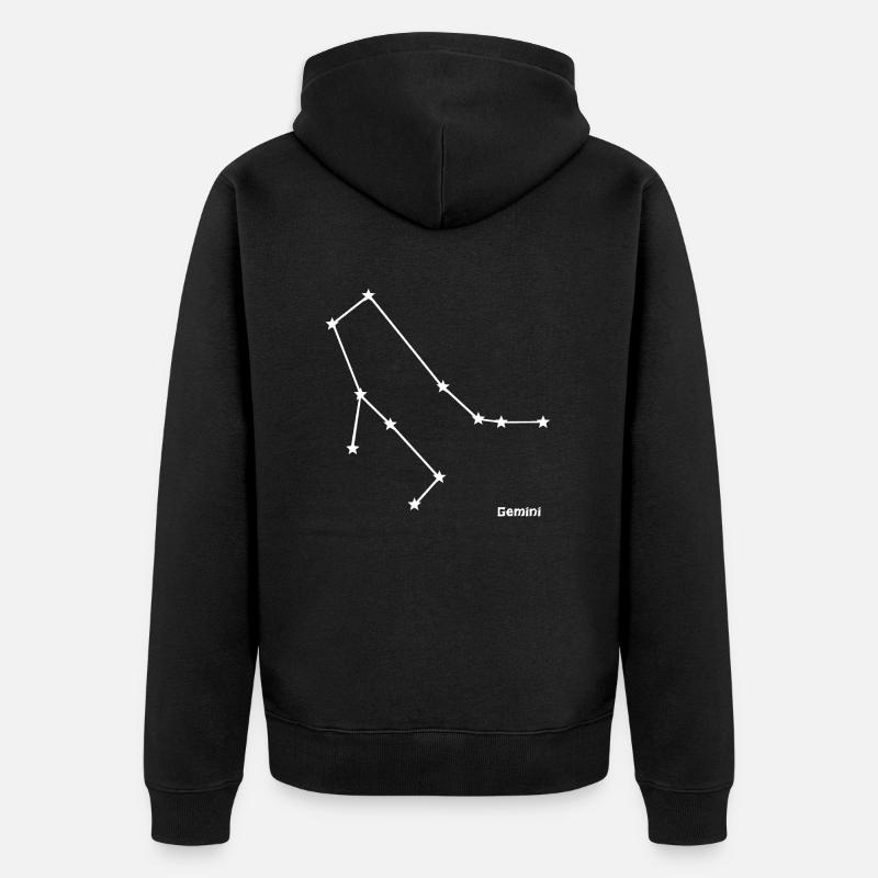 Signe du zodiaque Gémeaux - Veste à capuche bio Premium Unisexe - noir