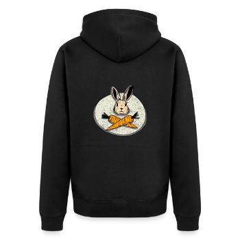 Vegan Power - Unisex Premium Bio Zip Hoodie - Schwarz - Hinten - Nico (187cm)