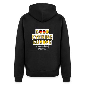 Eurovision Song Contest Deutschland - Unisex Premium Bio Zip Hoodie - Schwarz - Hinten - Nico (187cm)