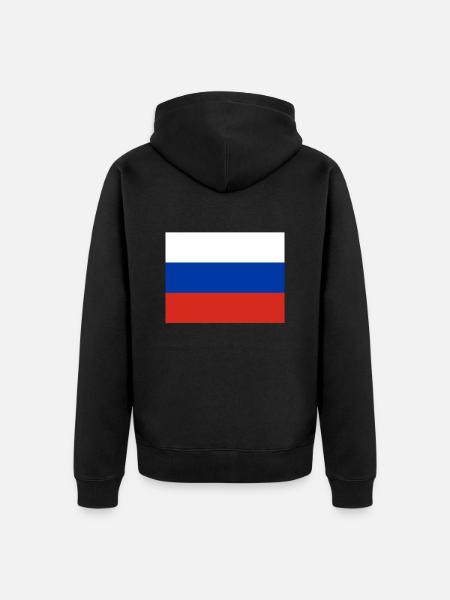 russia - Unisex Premium Organic Zip Hoodie - black