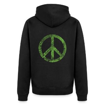 Signe de Paix Pacifiste Peace Harmony Grunge Utilisé - Veste à capuche bio Premium Unisexe - noir - Dos - Nico (187cm)