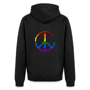 Drapeau arc-en-ciel LGBT - Veste à capuche bio Premium Unisexe - noir - Dos - Nico (187cm)