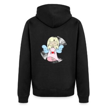 Ange avec cœur - Veste à capuche bio Premium Unisexe - noir - Dos - Nico (187cm)