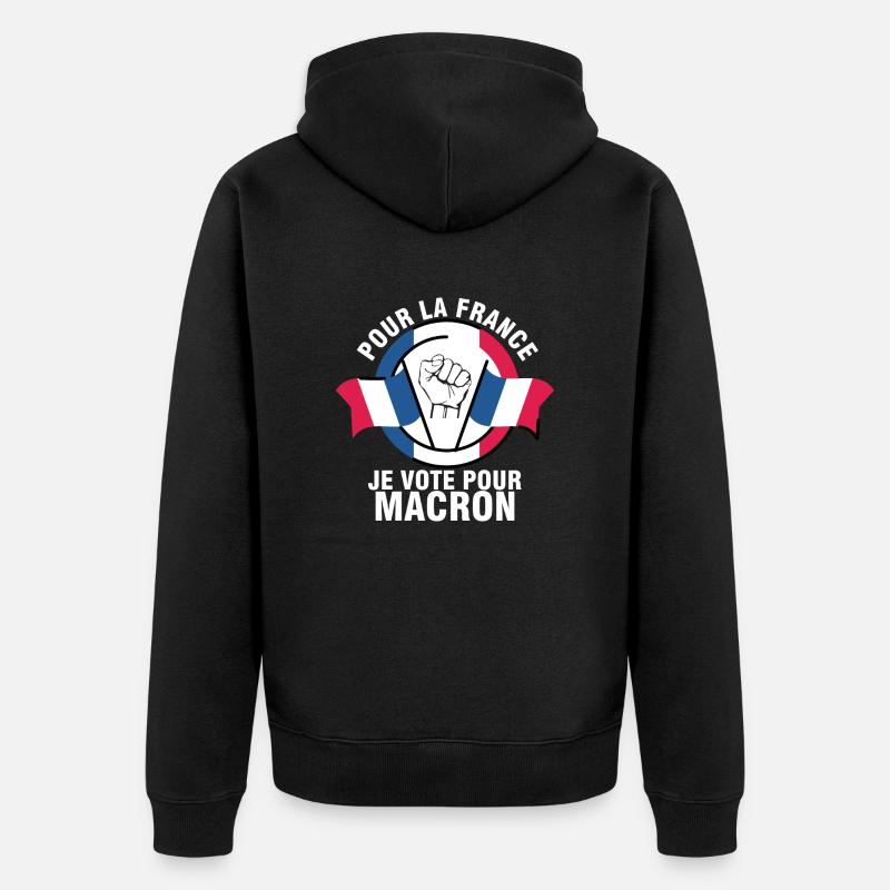 Je Vote Pour Macron - Macron présidentielle - Veste à capuche bio Premium Unisexe - noir