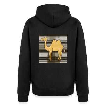 Camel - Unisex Premium Organic Zip Hoodie - black - Back - Nico (187cm)