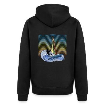 Planche à voile - Veste à capuche bio Premium Unisexe - noir - Dos - Nico (187cm)