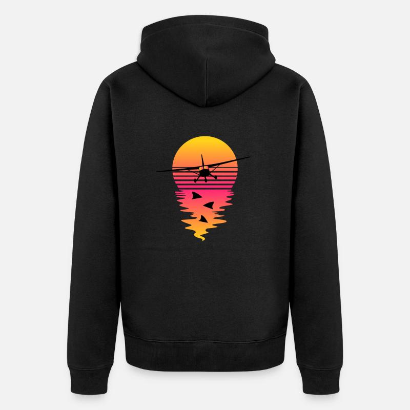 Vol Synthwave - Veste à capuche bio Premium Unisexe - noir