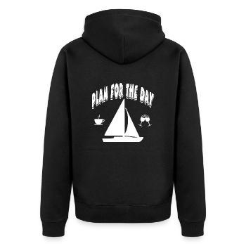Sail - Unisex Premium Organic Zip Hoodie - black - Back - Nico (187cm)