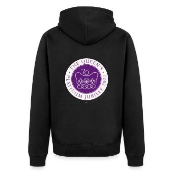 The Queens Jubilee 2022 logo products - Unisex Premium Organic Zip Hoodie - black - Back - Nico (187cm)