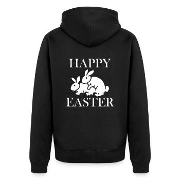 Ostern Easter Hase - Unisex Premium Bio Zip Hoodie - Schwarz - Hinten - Nico (187cm)