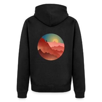 Chèvre sur une montagne - Veste à capuche bio Premium Unisexe - noir - Dos - Nico (187cm)