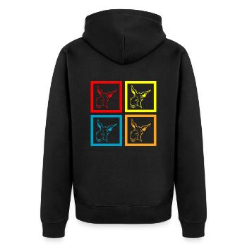 Donkey Esel - Unisex Premium Bio Zip Hoodie - Schwarz - Hinten - Nico (187cm)