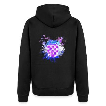 Croatie Croate Hrvatska Kroatien Croates Graffiti - Veste à capuche bio Premium Unisexe - noir - Dos - Nico (187cm)