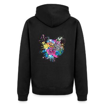 Graffitti - Unisex Premium Organic Zip Hoodie - black - Back - Nico (187cm)